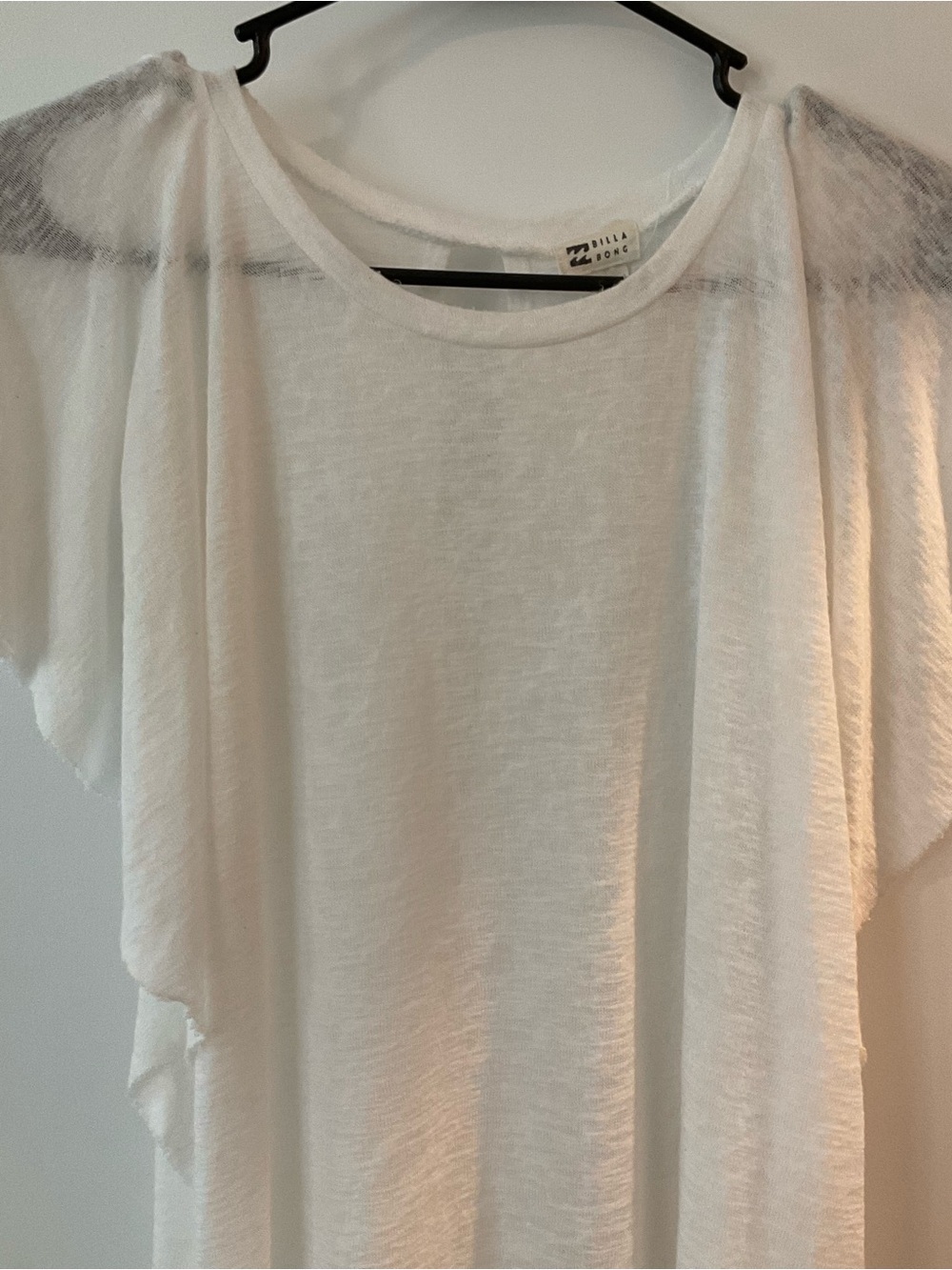 Billabong Cream Lightweight Flutter Sleeve Tunic Top
